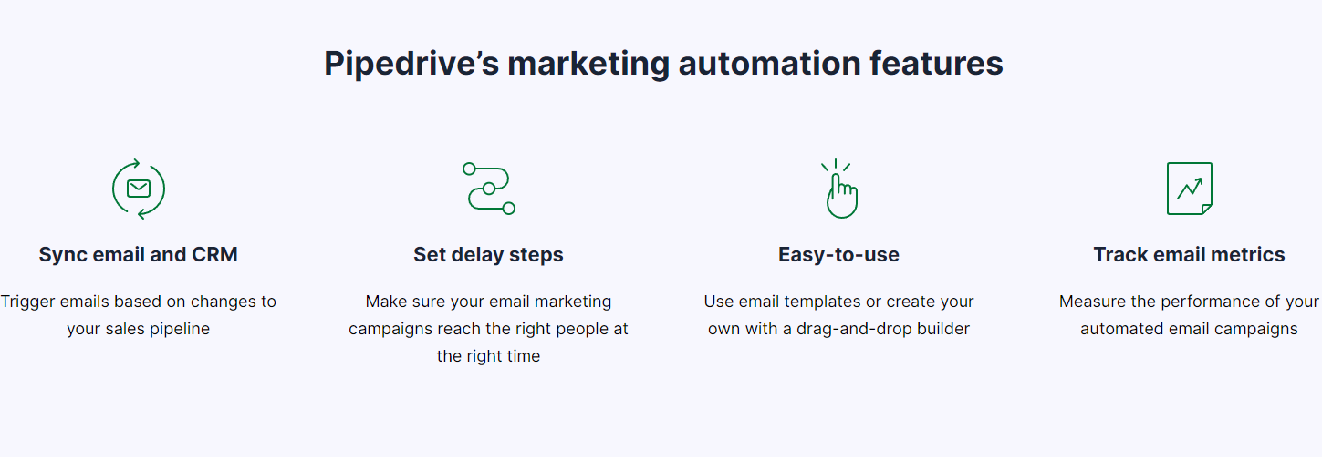 Pipedrive's marketing automation features