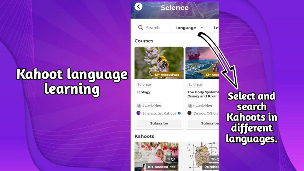 Kahoot Learning through language 