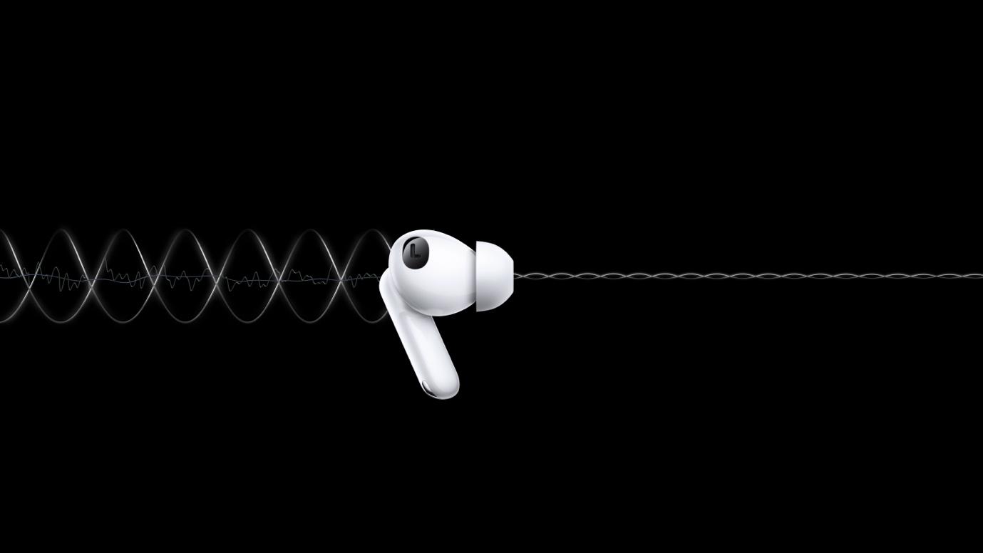 A white earbuds with a black background

Description automatically generated