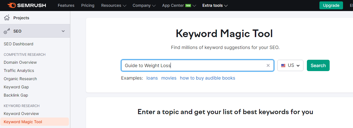 keyword research tool