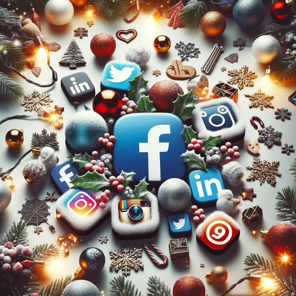 Réseaux sociaux marketing Noël 2023