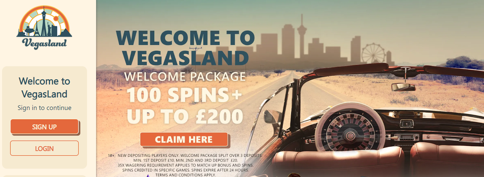VegasLand Casino to play roulette games