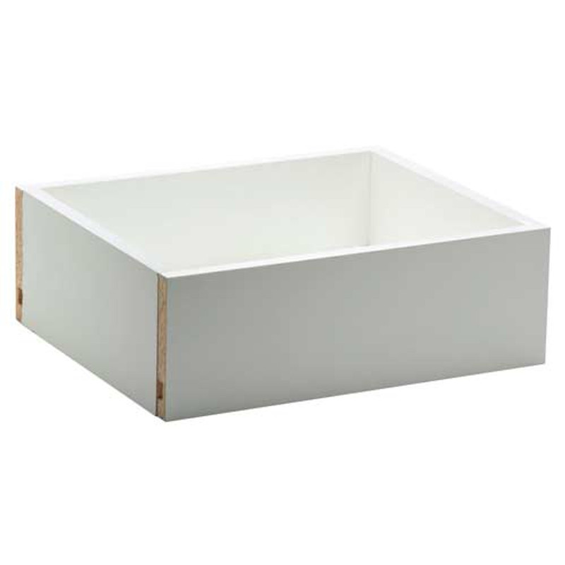 Melamine Drawer Box with Doweled Construction in White