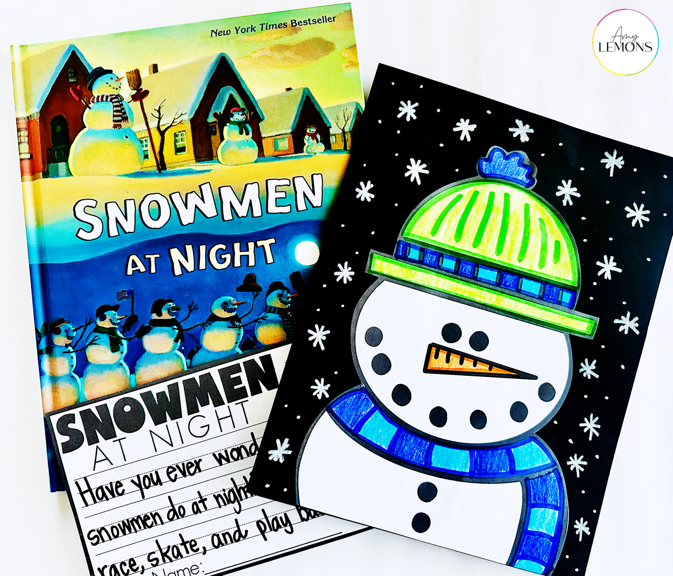 Winter reading lesson plans for the book Snowmen at Night.