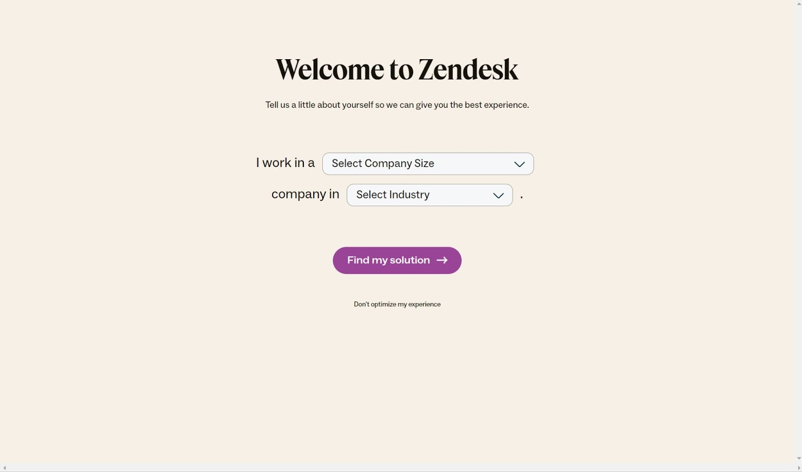 Screenshot of Zendesk website