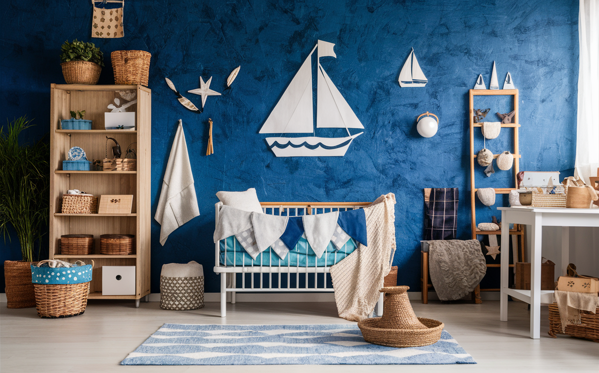 tema decoração quarto bebê náutico