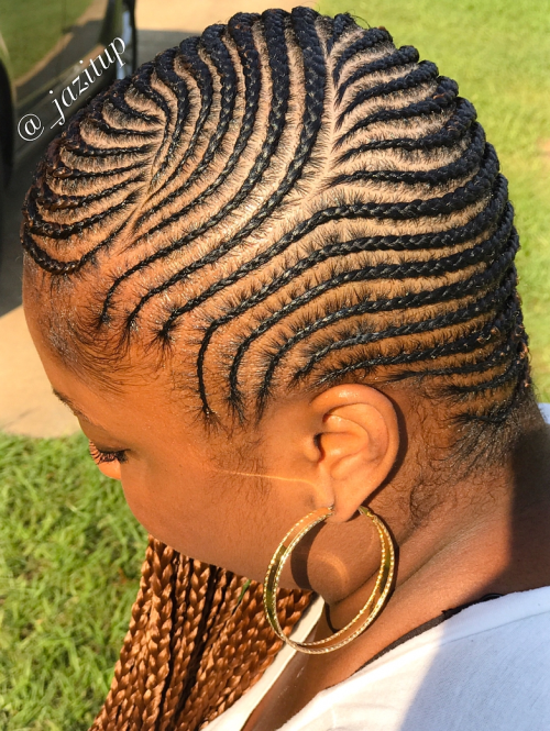 Back view of a skinny lemonade braids