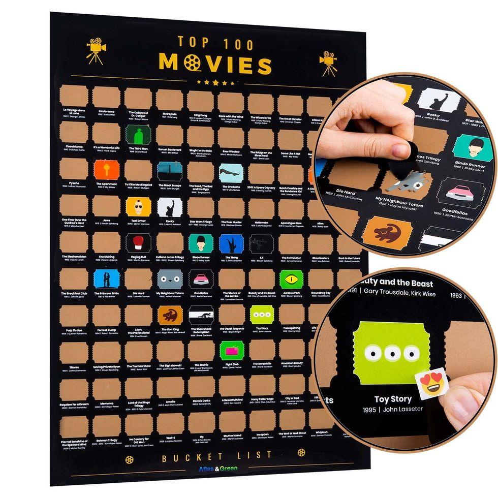 100 Movies Scratch-Off Poster