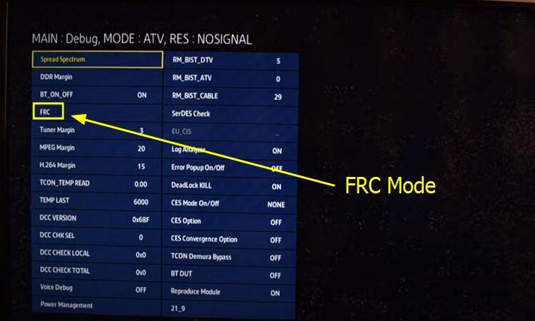 frc mode of samsung tv