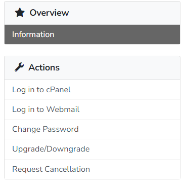 cPanel Password