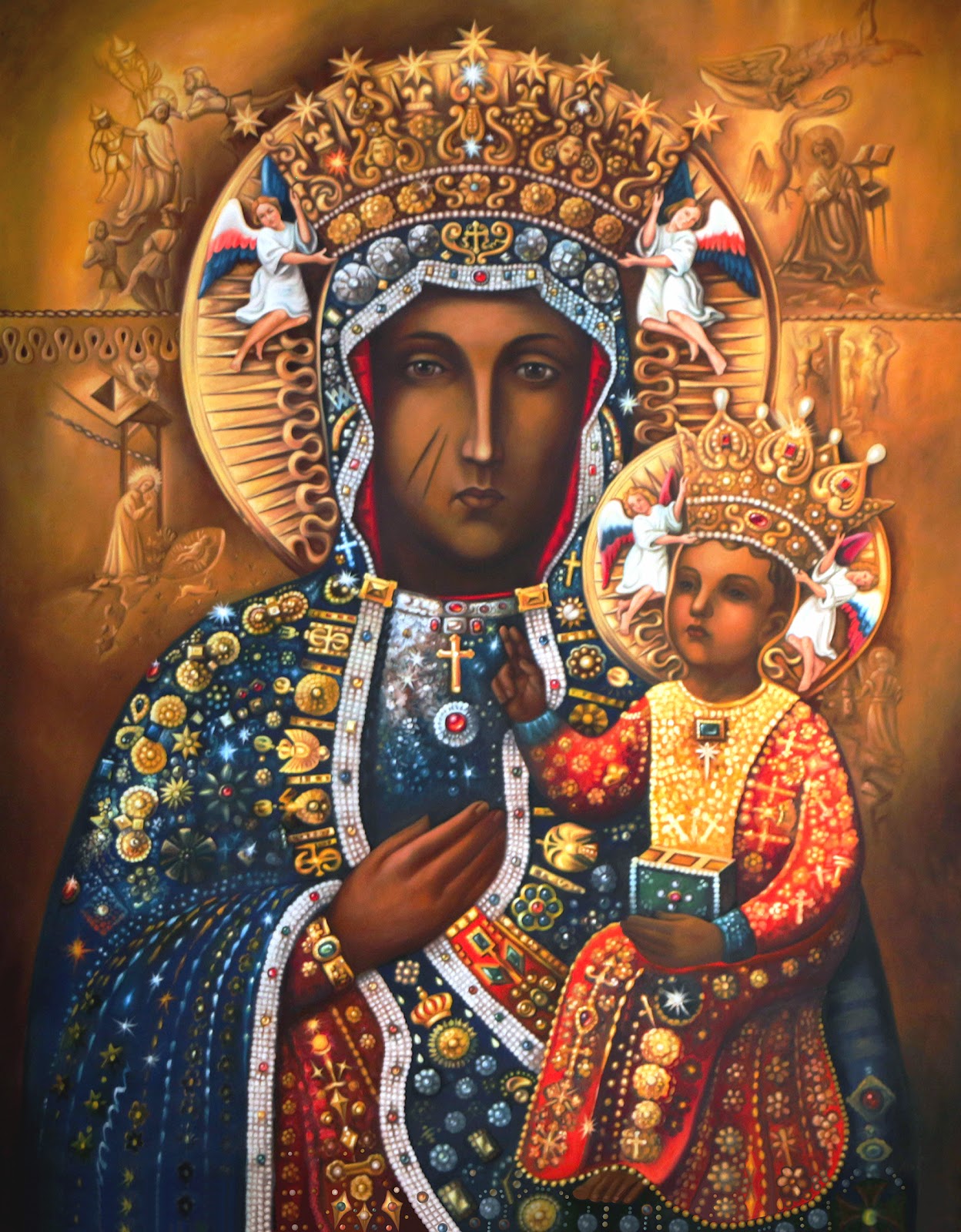 Imagem de Nossa Senhora do Monte Carlo, mãe da Polônia, feita por São Lucas
