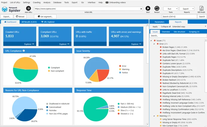 Netpeak Spider SEO automation tool