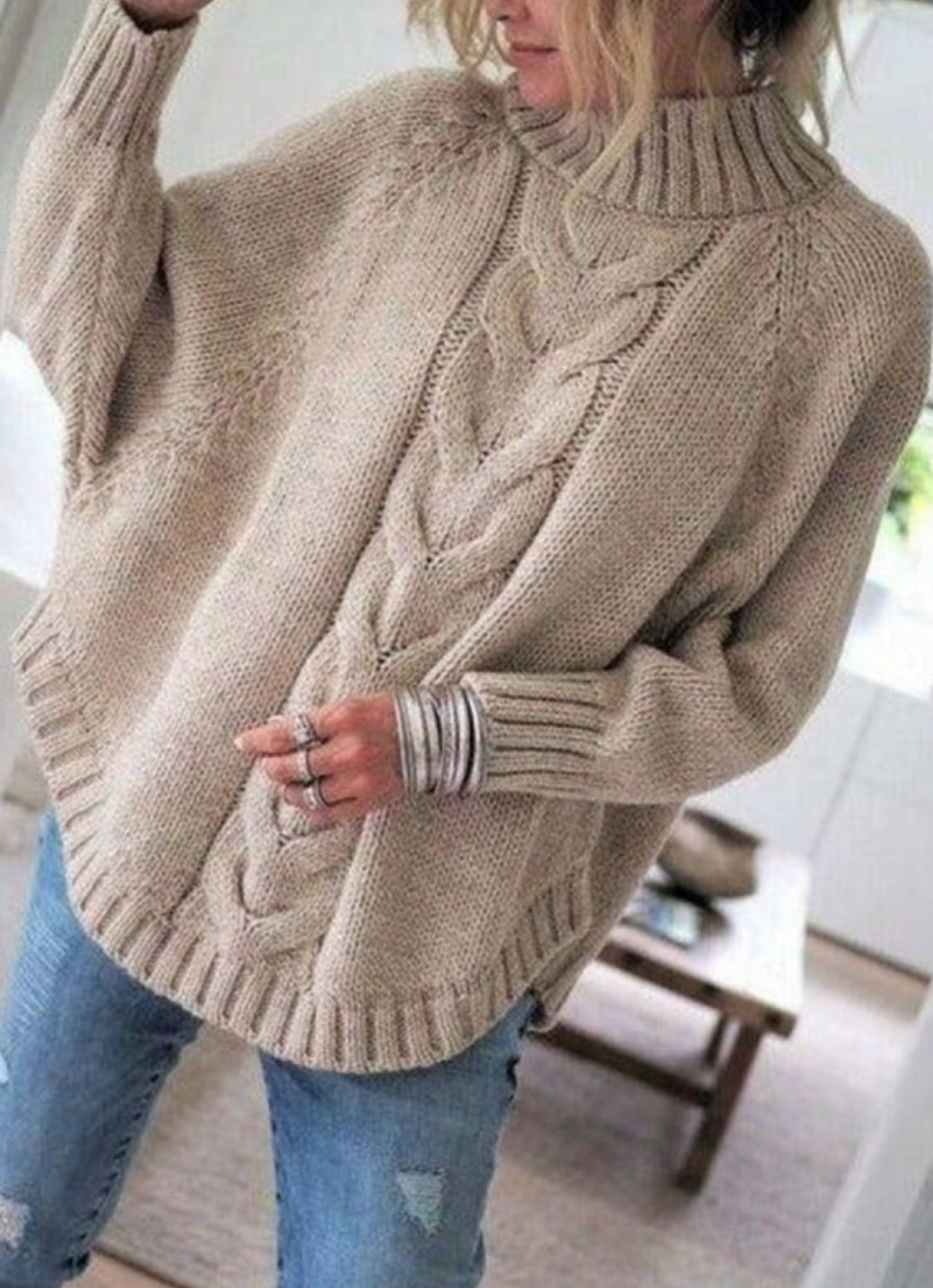 1. Vintage Long Sleeve Plain Sweater 