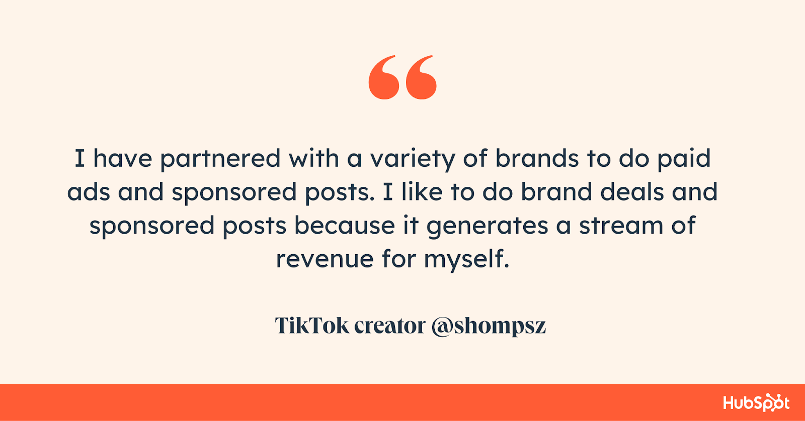 quote from tiktok creator on brand deals and sponsored posts