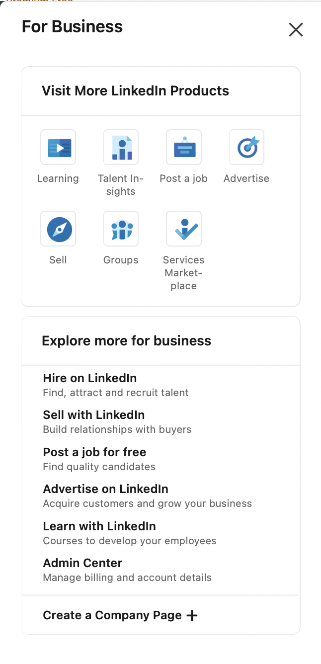 LinkedIn advertising account