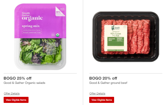 target screen shot for good & gather products on sale