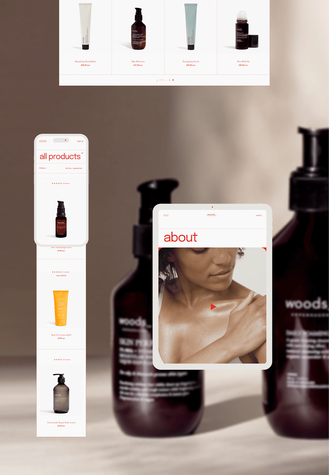 web design beauty brand identity copenhagen cosmetics danish natural organic skincare UI ux