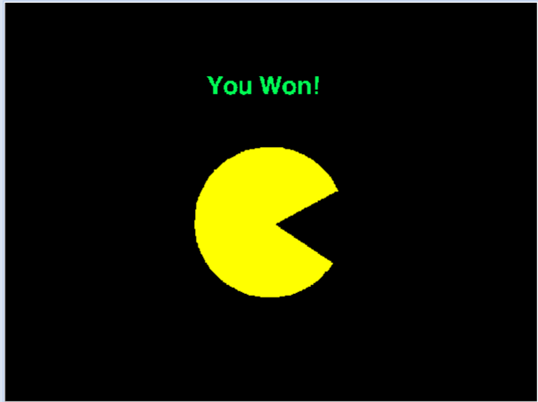 Pacman You Won Screen
