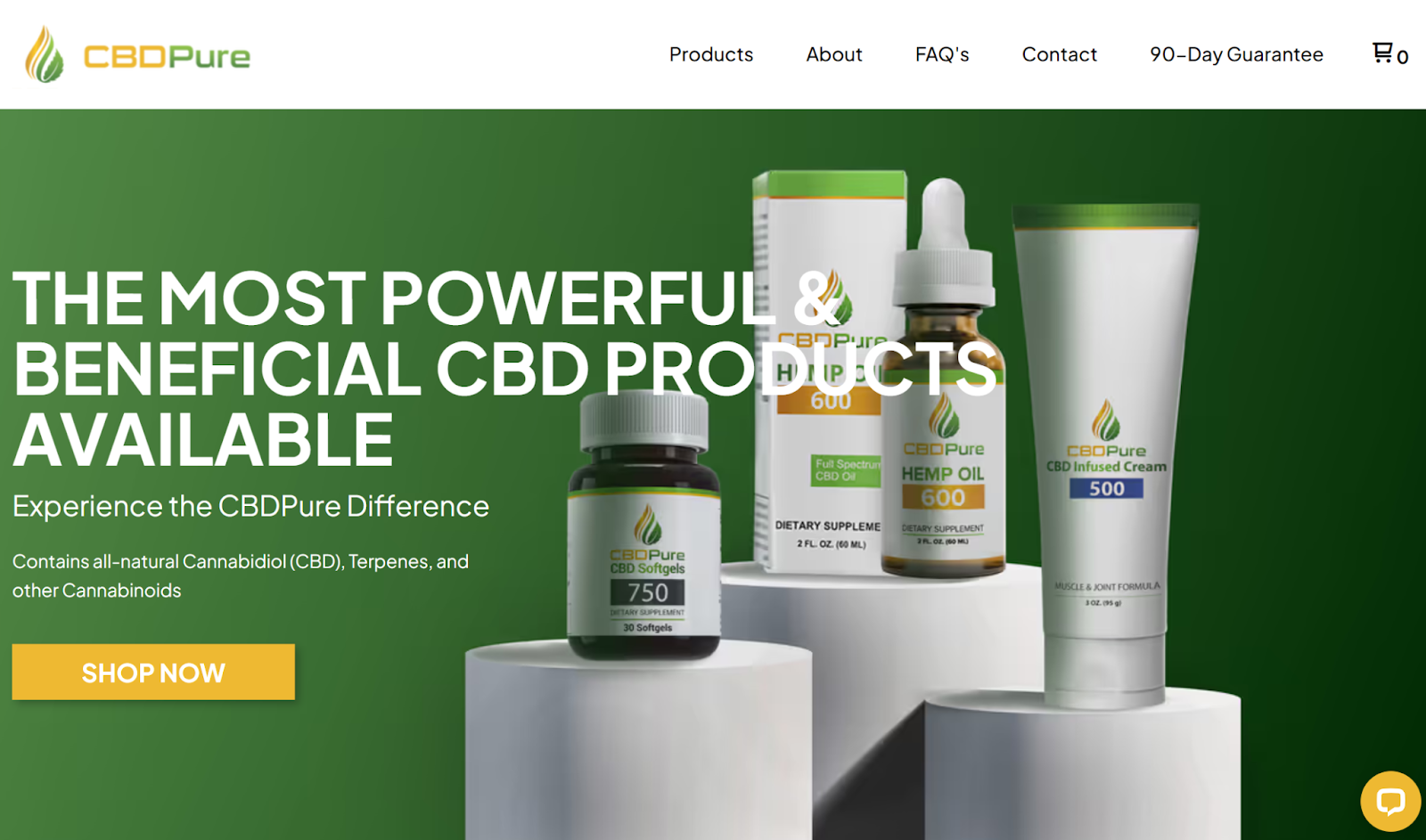 CBDPure homepage