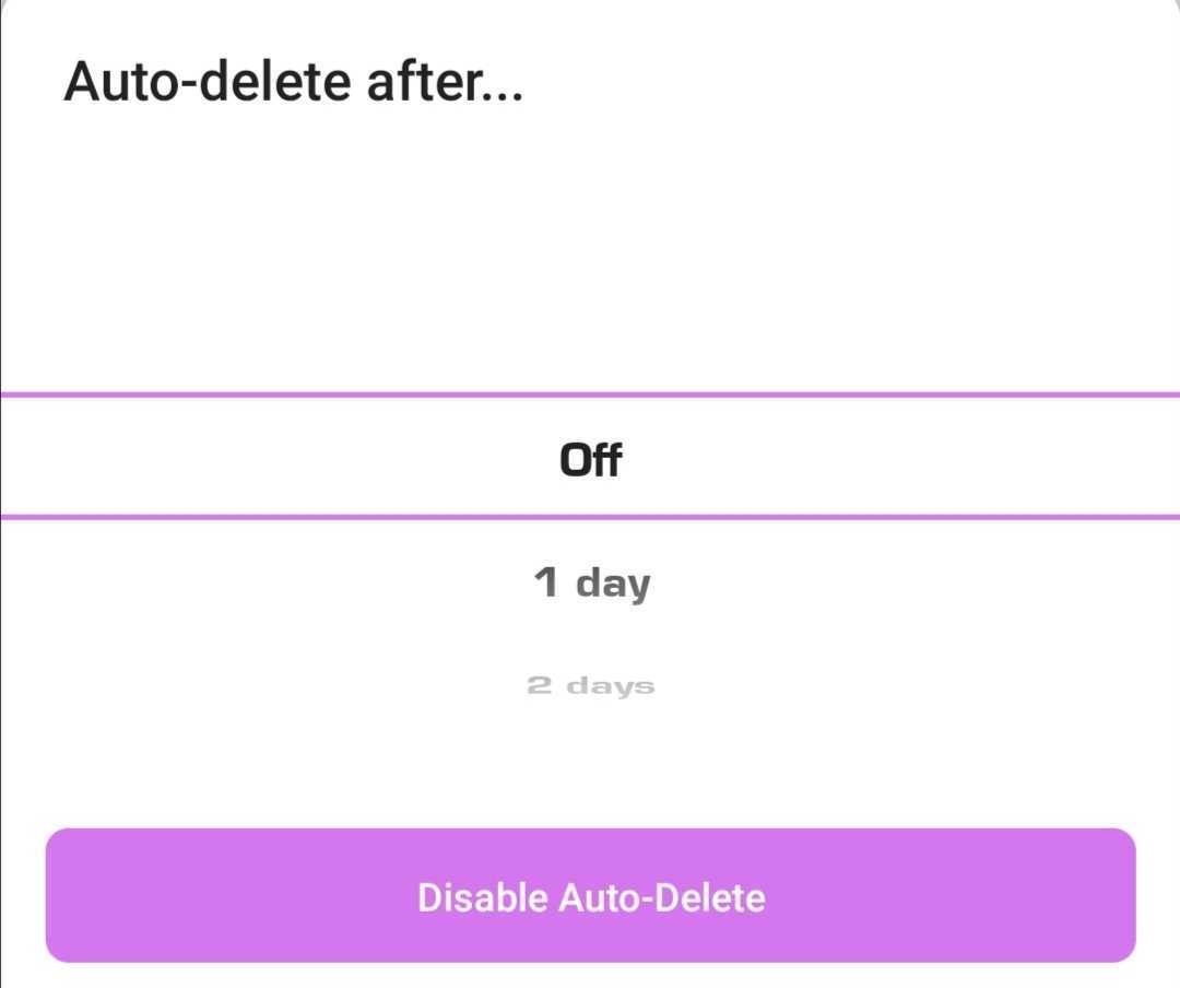 disabling the Auto Delete feature in Telegram chat