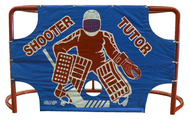 A blue and red banner with a hockey player on it

Description automatically generated