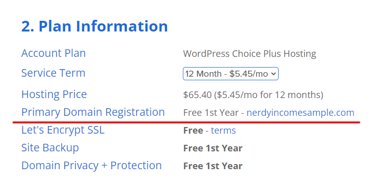 bluehost free domain with hosting offer