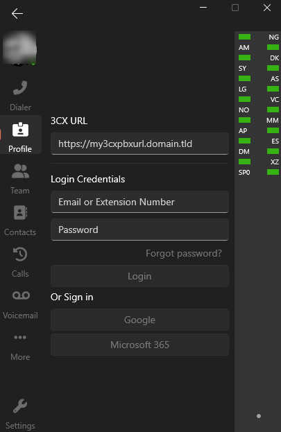 Configurazione del tuo Windows softphone 3CX