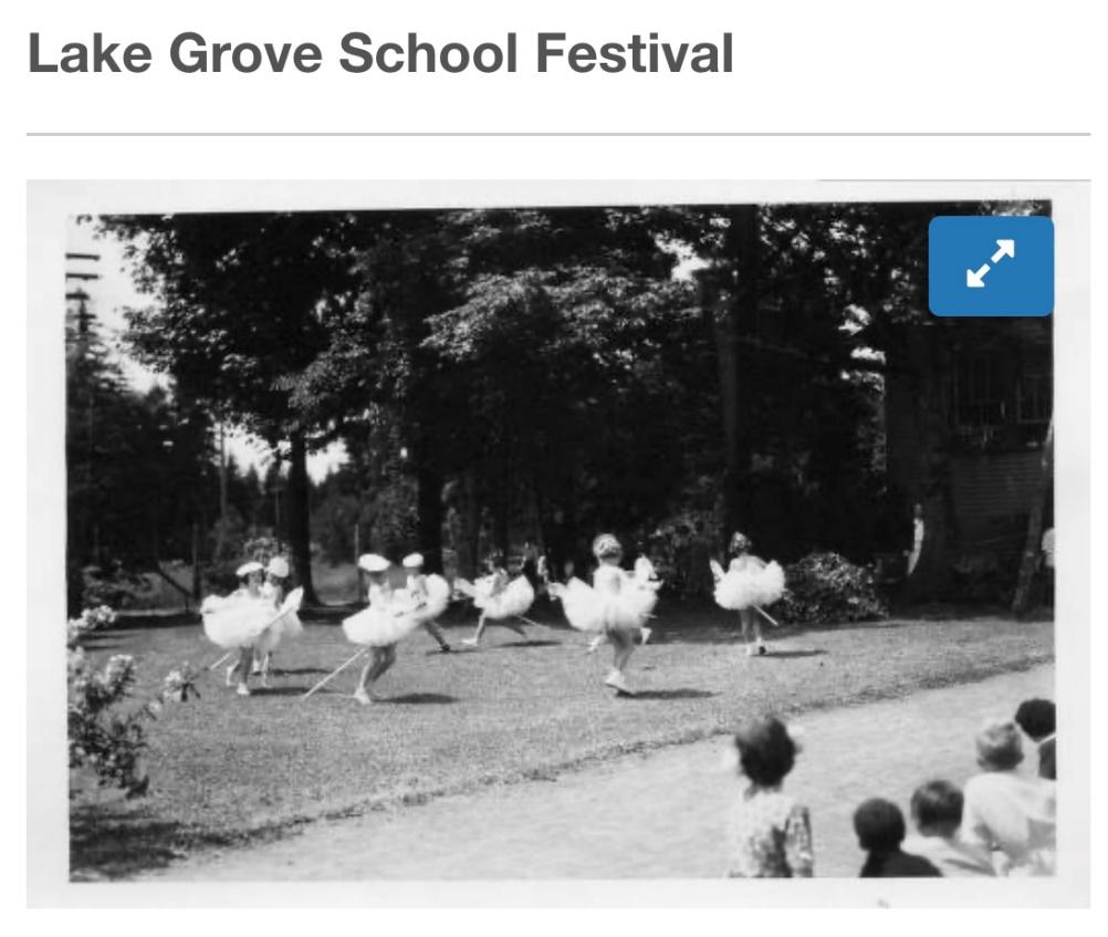 A group of young ballerinas dancing in a park

Description automatically generated