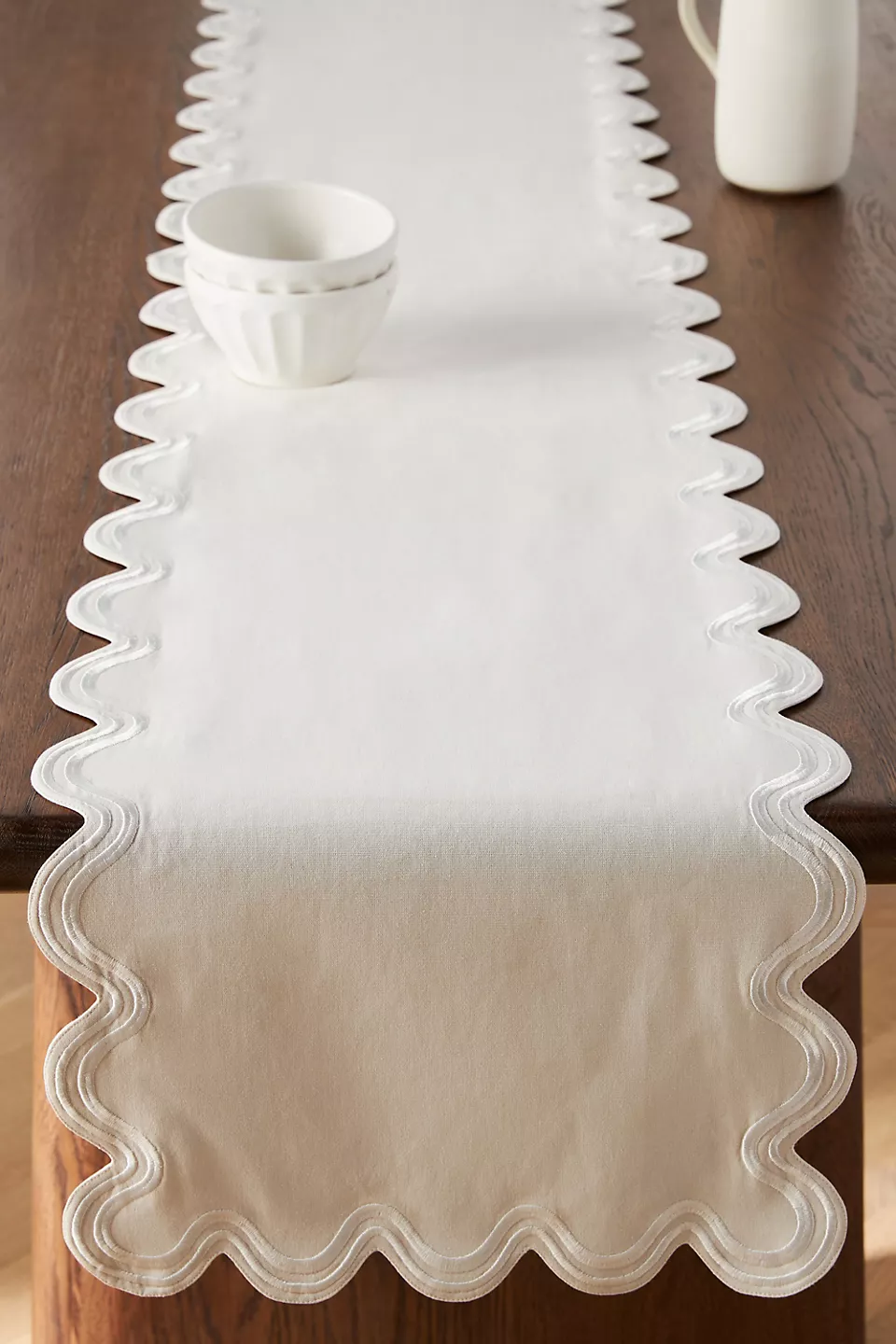 Chic Neutral Madeline Table Runner - Perfect Addition for Ultimate Holiday Dinner Party - Anthropologie