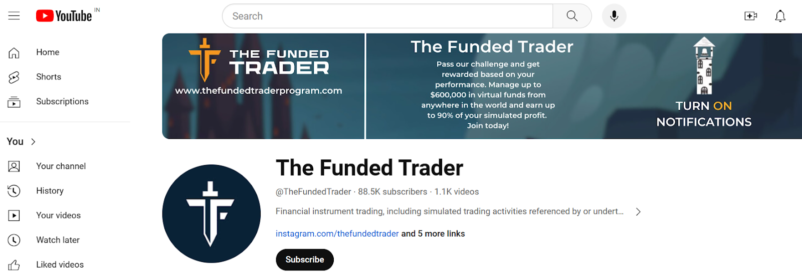 The Funded Trader YouTube