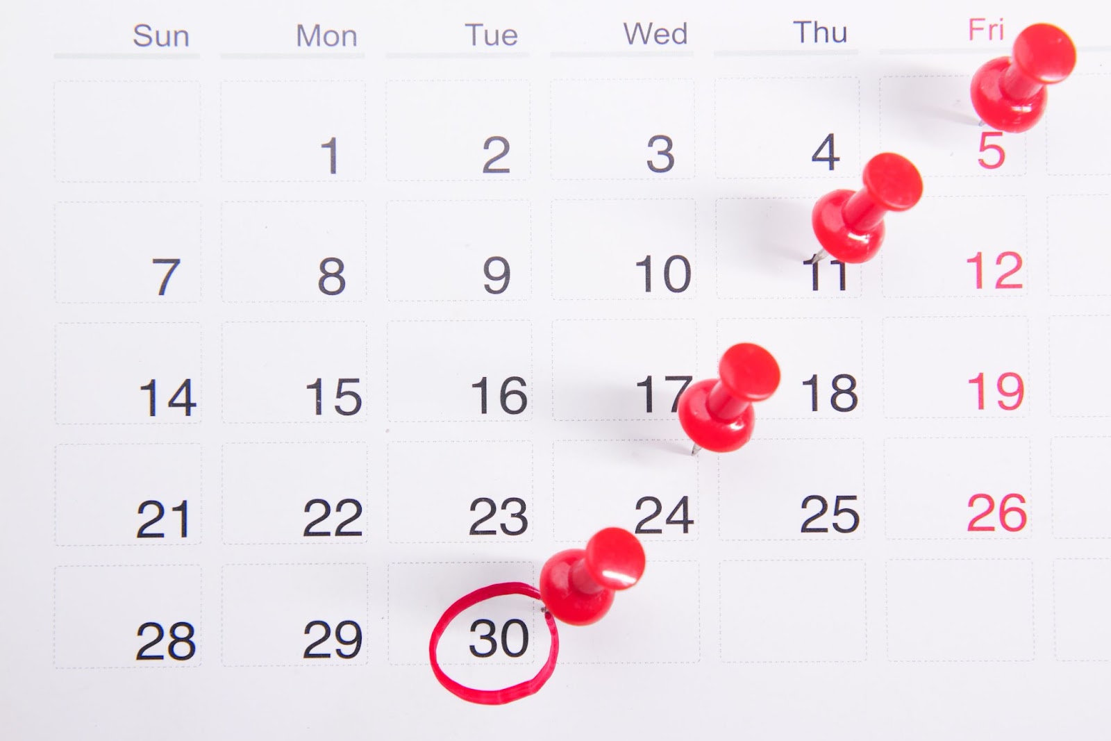 A calendar predicting when Capital One will report to credit bureaus