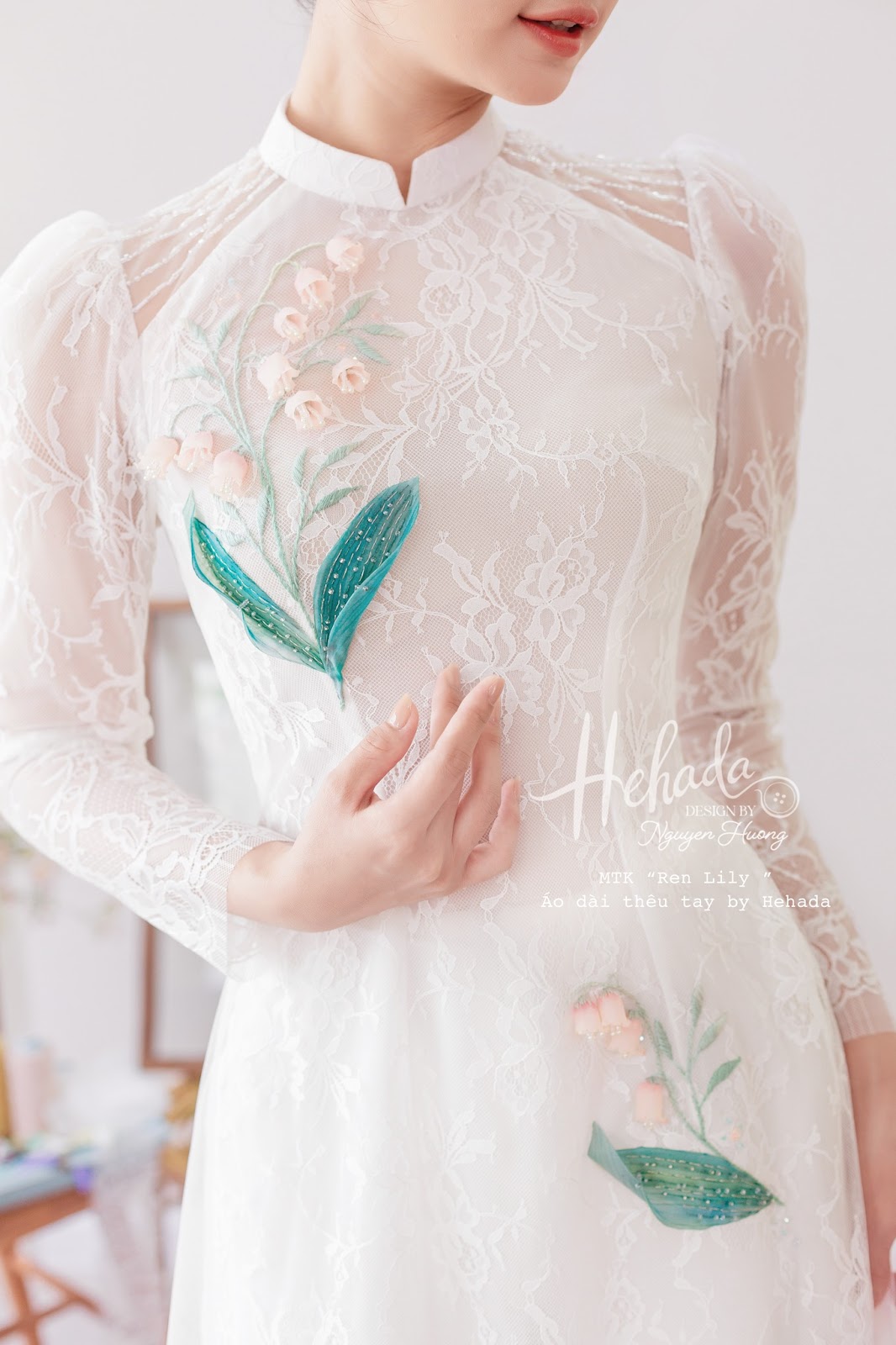 Chi tiết thiết kế áo dài ren Lily