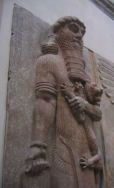 An ancient Assyrian statue, believed to possibly represent Gilgamesh, 713–706 BCE