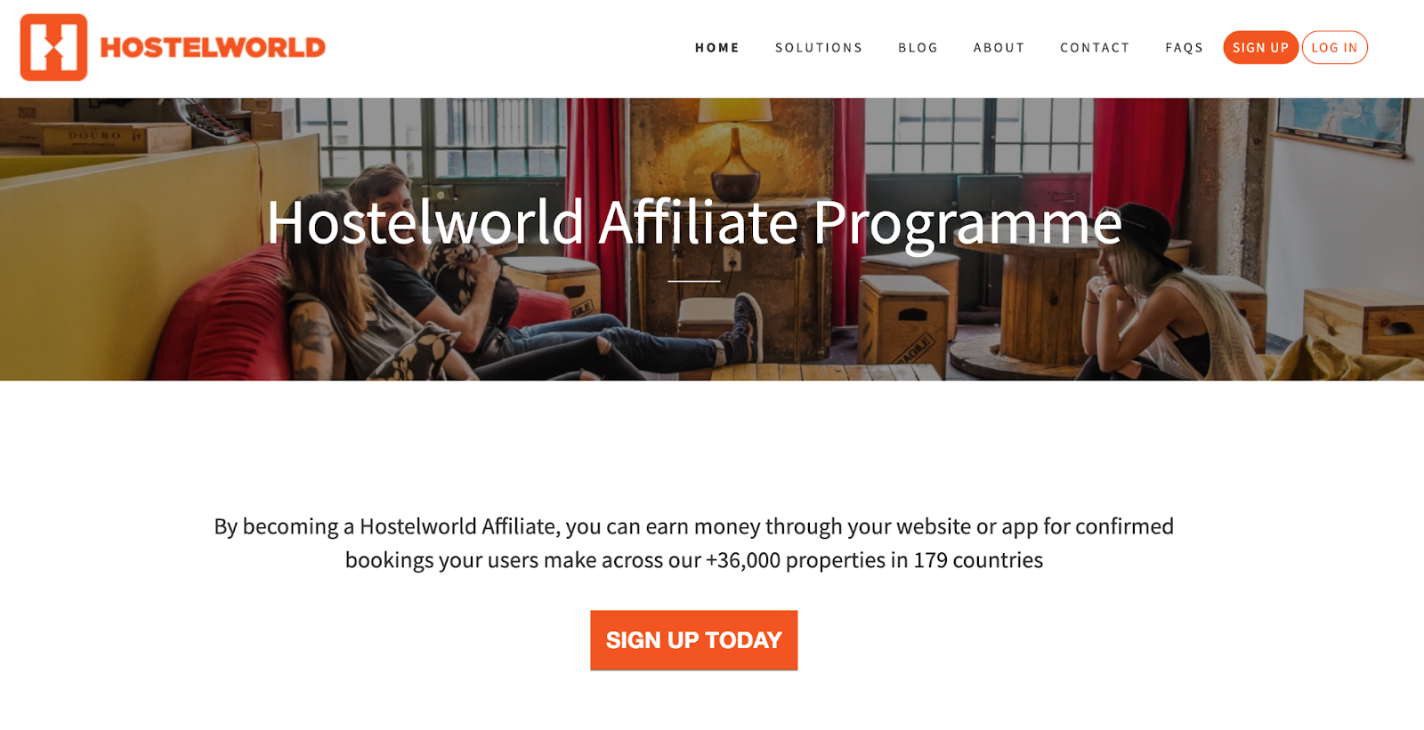 Hostelworld affiliate program page