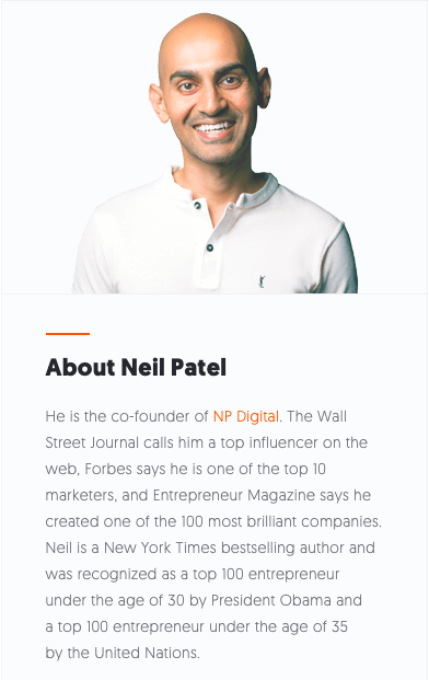 Neil Patel bio.