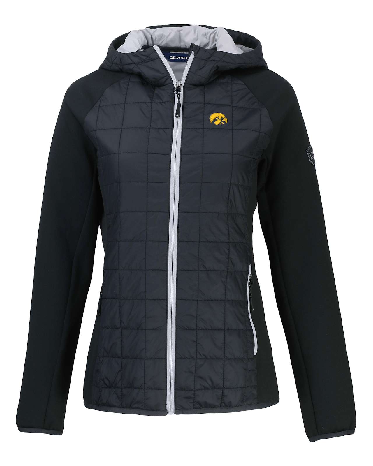 Iowa Hawkeyes Rainier Primaloft Womens Eco Full Zip Hybrid Jacket in black