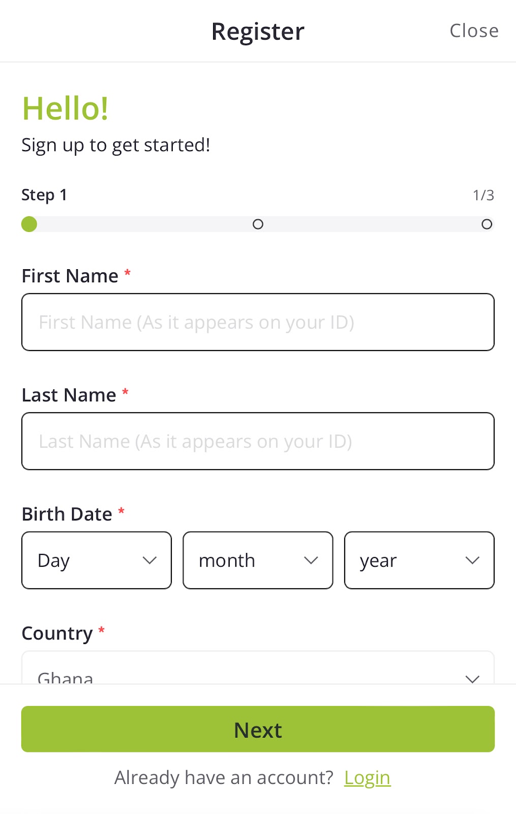 Betboro registration form 