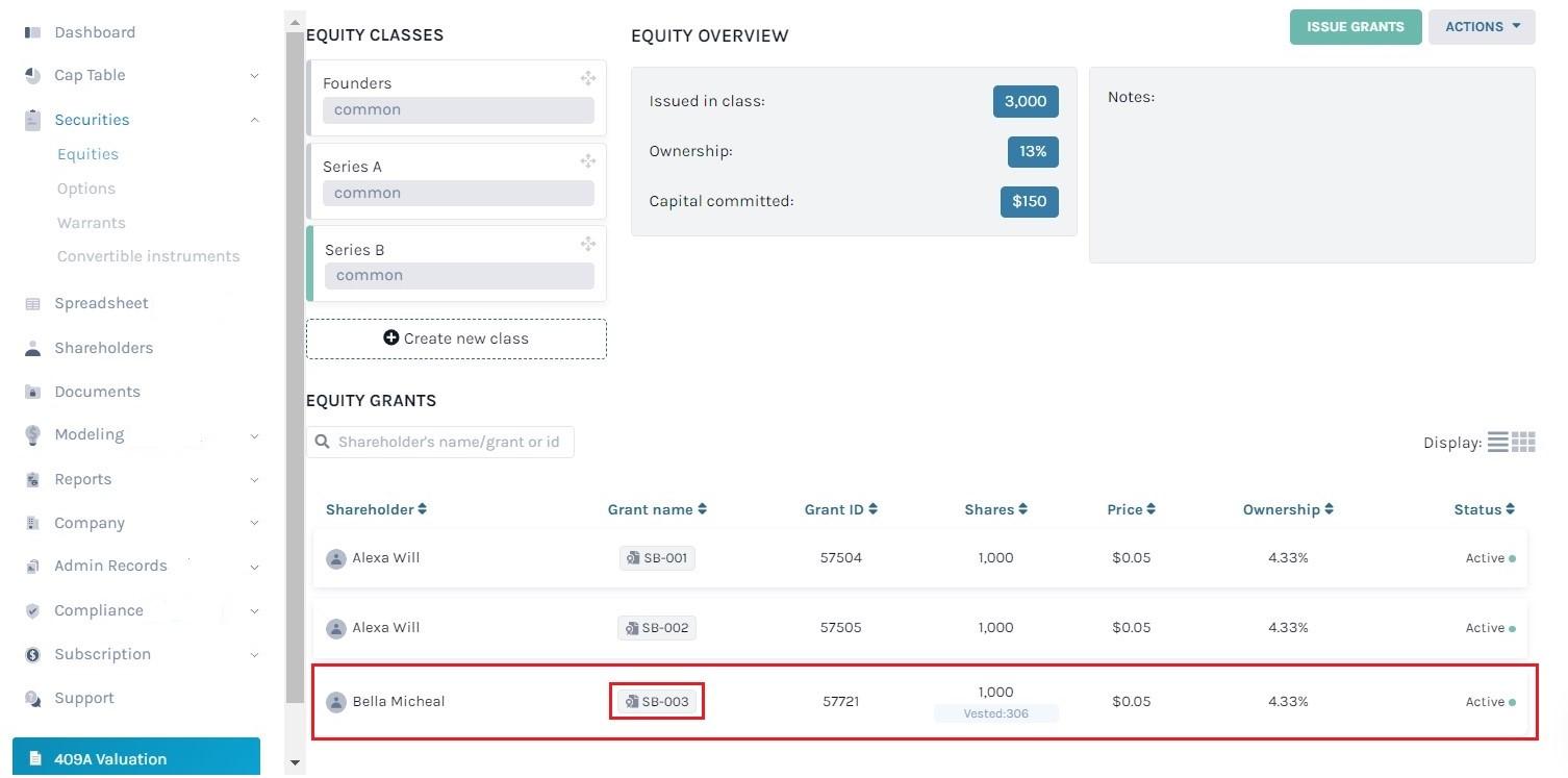 equity grants 