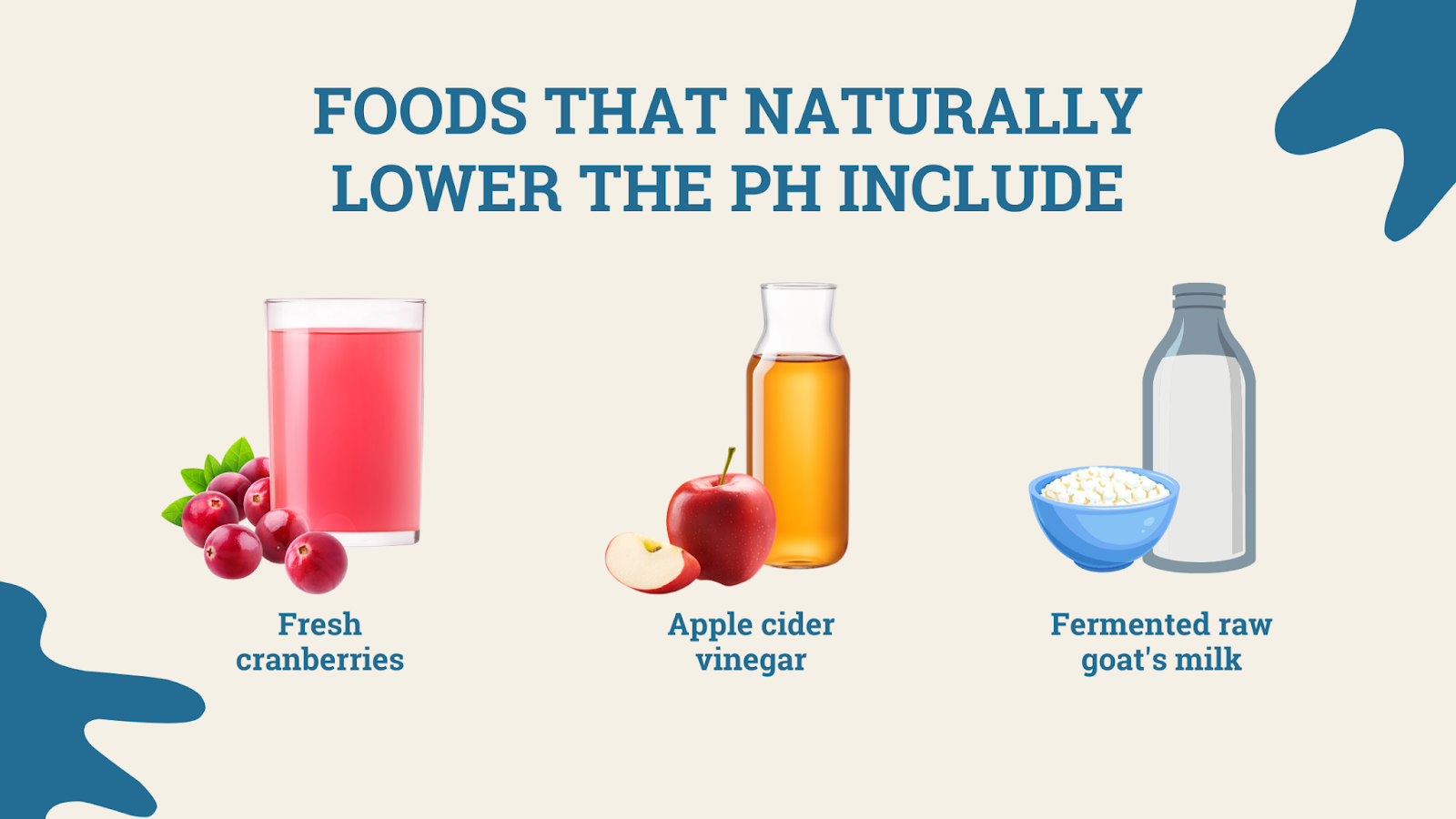 Foods that naturally lower the pH