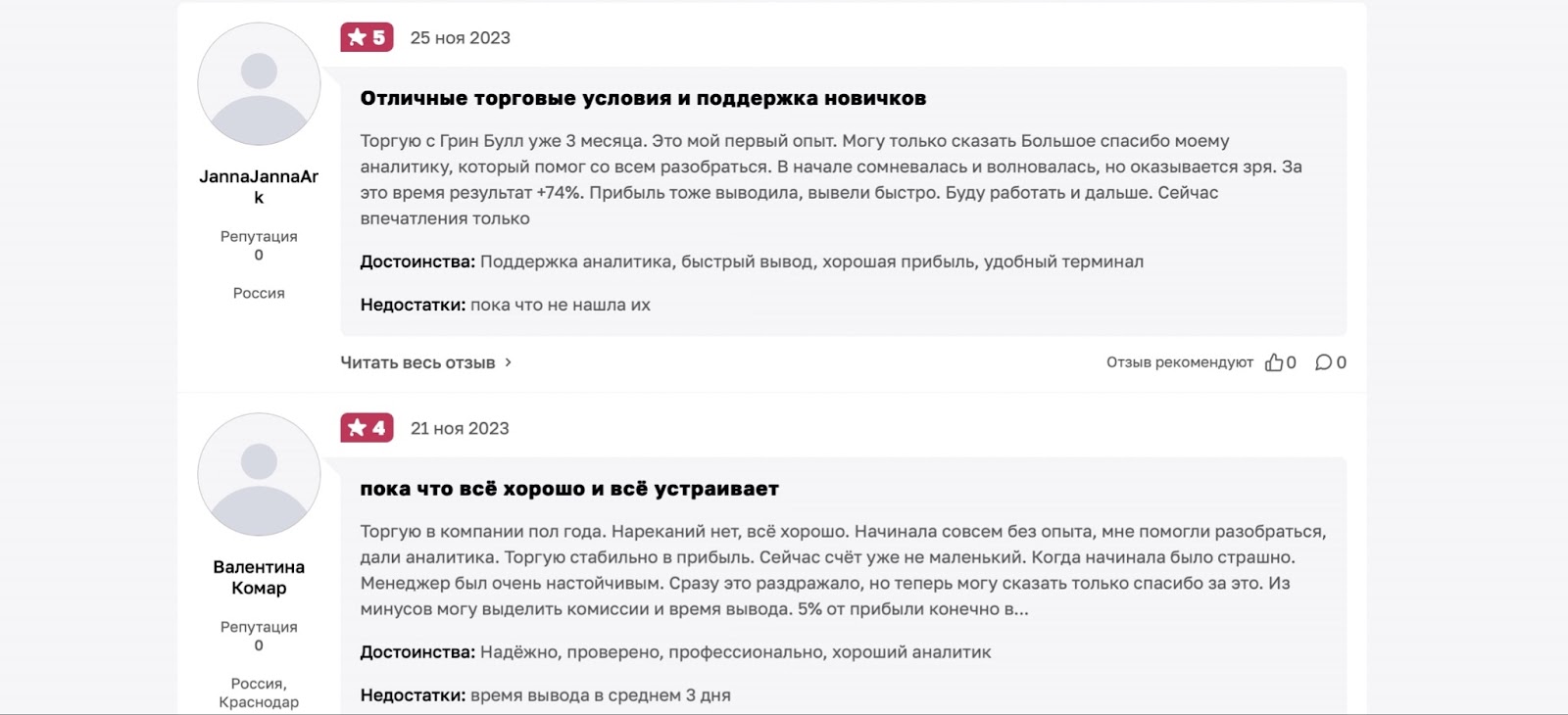 GreenBull: отзывы клиентов о работе компании в 2024 году