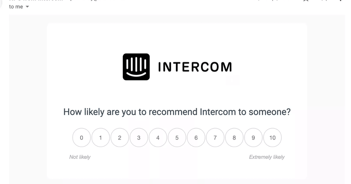 Intercom email survey