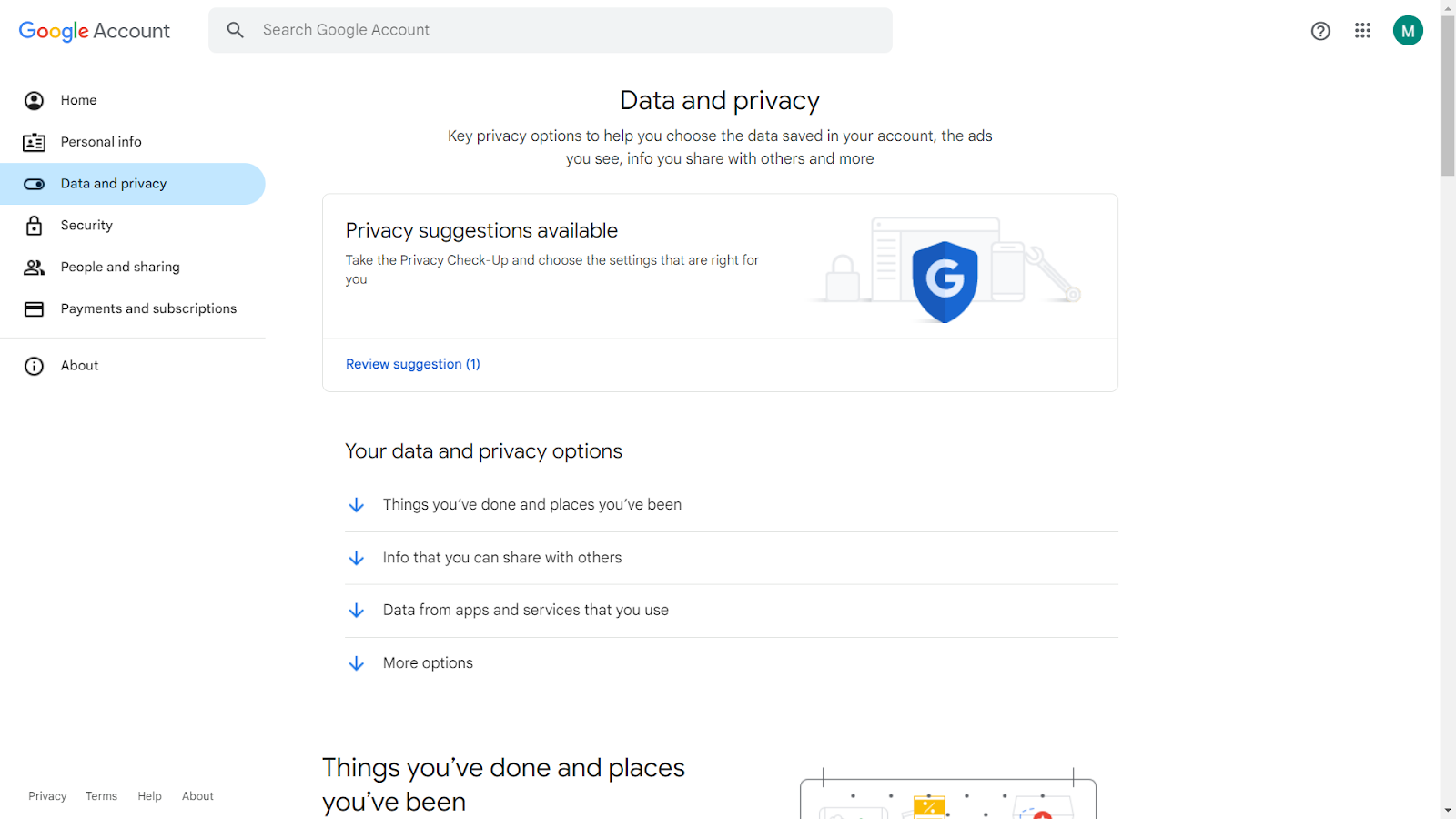 Google Privacy Settings