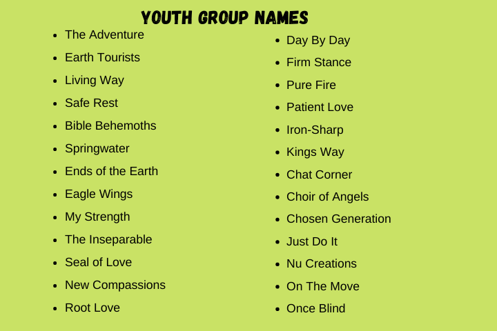 Youth Group Names