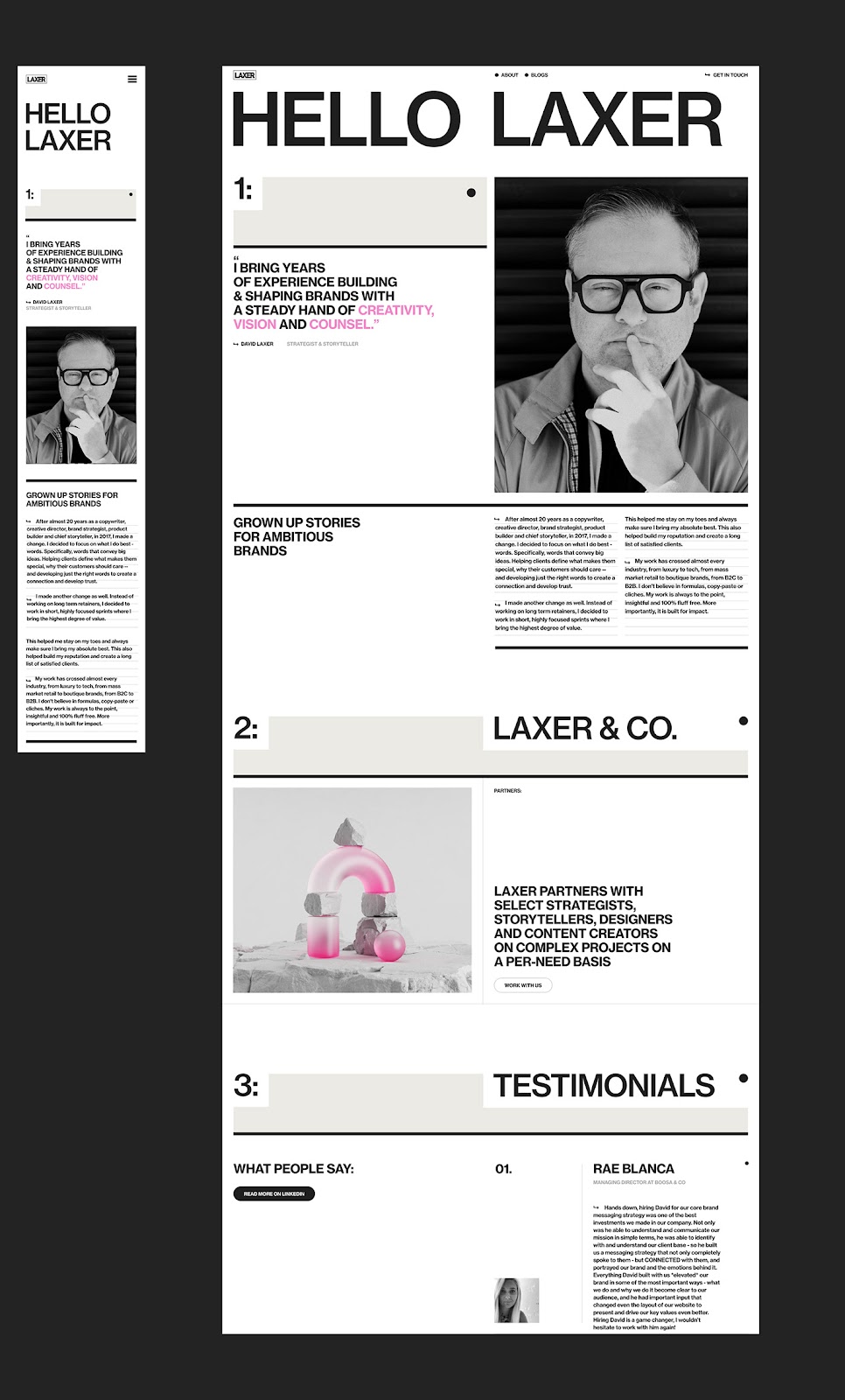 Web design UI/UX   brand identity storytelling   Consulting pink swiss style business marketing   Website editorial website development