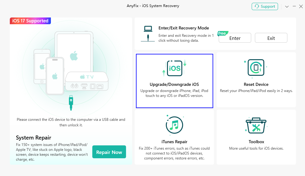Upgrade and Downgrade iOS 