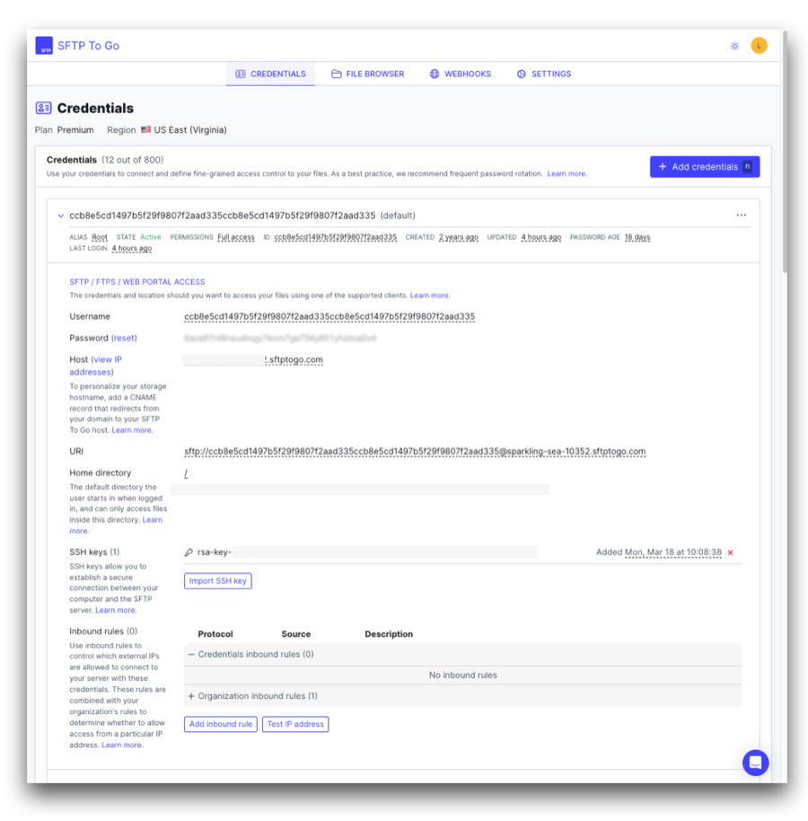 integrate sftp to go with workday