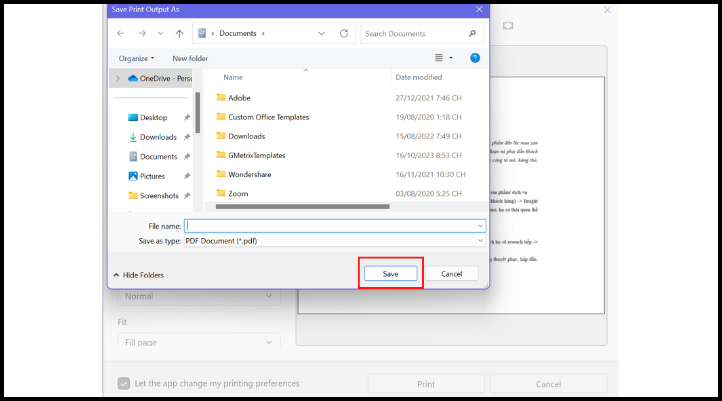 Đặt tên và ấn Save để chuyển PNG thành PDF