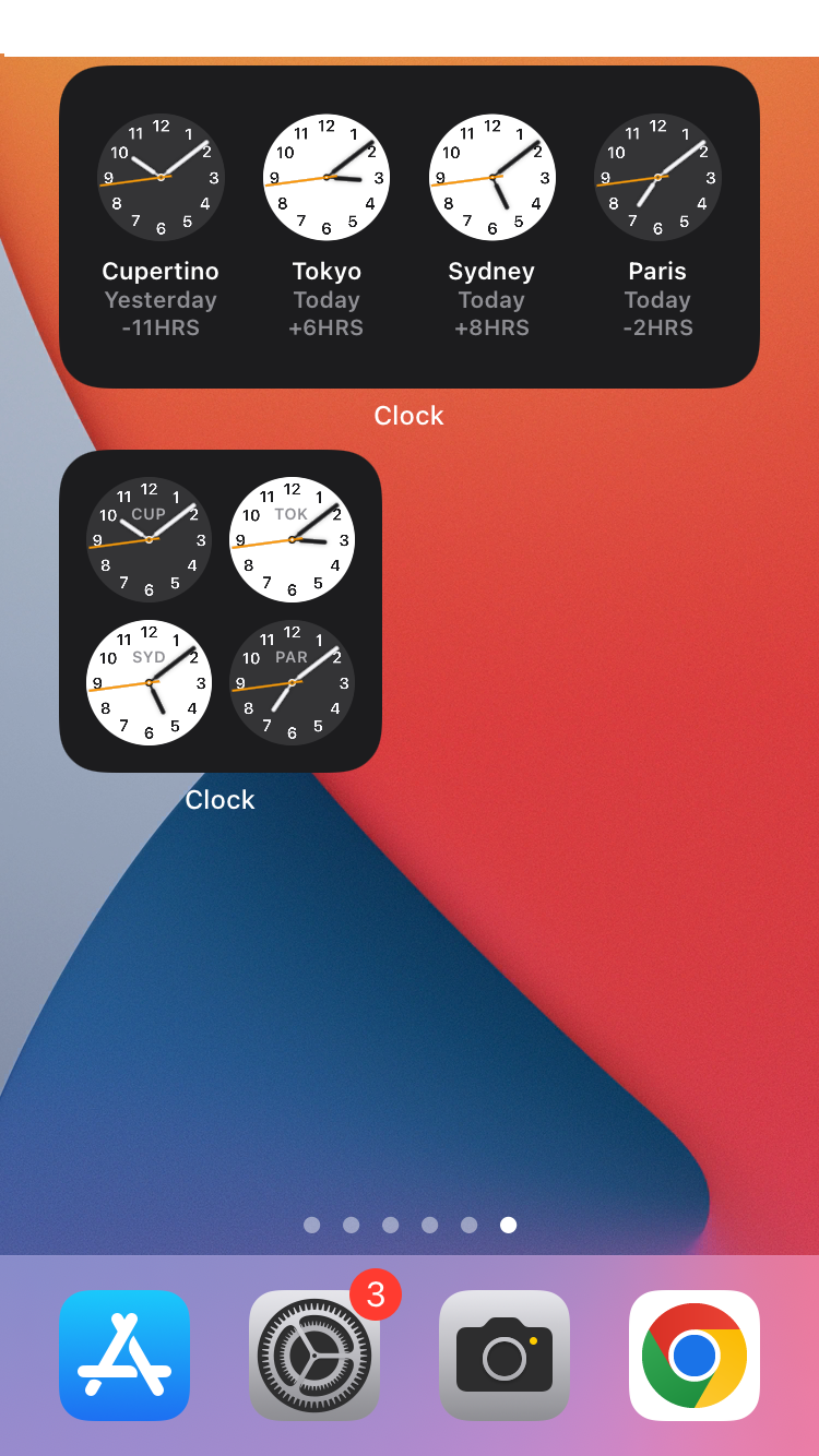 Adding Two Clock Widgets to an iPhone 