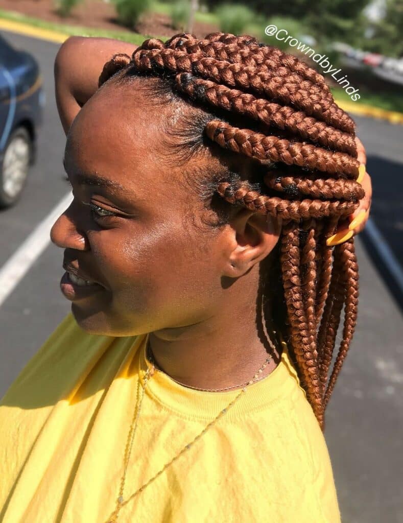 brown knotless braids