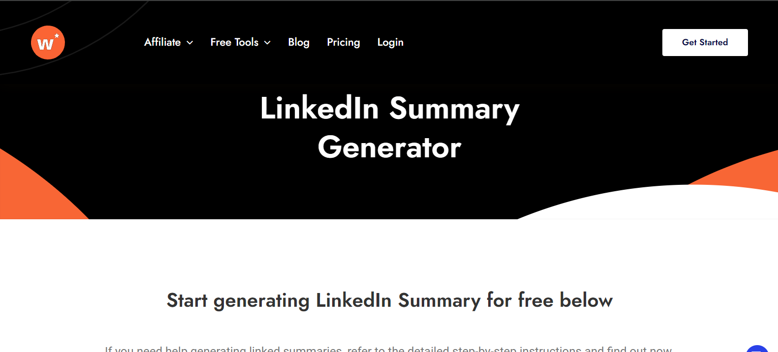 Writecream LinkedIn Summary Generator